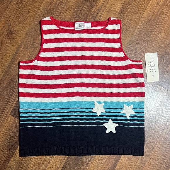 Liz Claiborne Tops - Vintage Liz Claiborne Red and White Striped Sweater